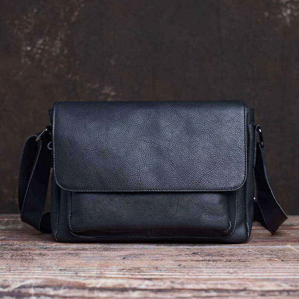 NUPUGOO Casual Men Shoulder Bag Genuine Original Messenger Classic Crossbody Bags High Quality Leather For 9.7 Inch Ipad