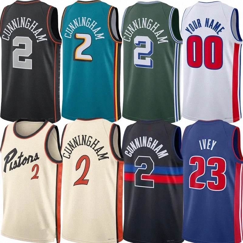 Cade Cunningham Basketball Jerseys Piston Jaden Ivey Jalen Duren Ausar Thompson Isaiah Stewart Simone Fontecchio Tobias Harris Malik Beasley Custom Ci D7vq#