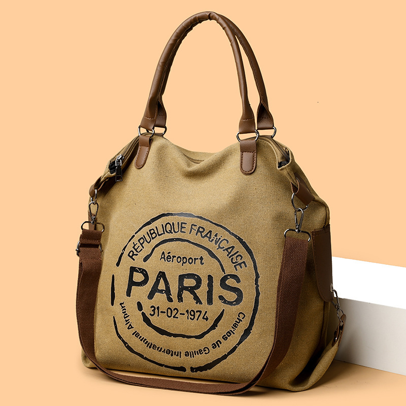 Luxury Brand Designer Bag Cross-Border Student Class Casual Canvas Tote Bag For Women Fashion Letter Tote Bag Large Capacity Commuter Crossbody Bag