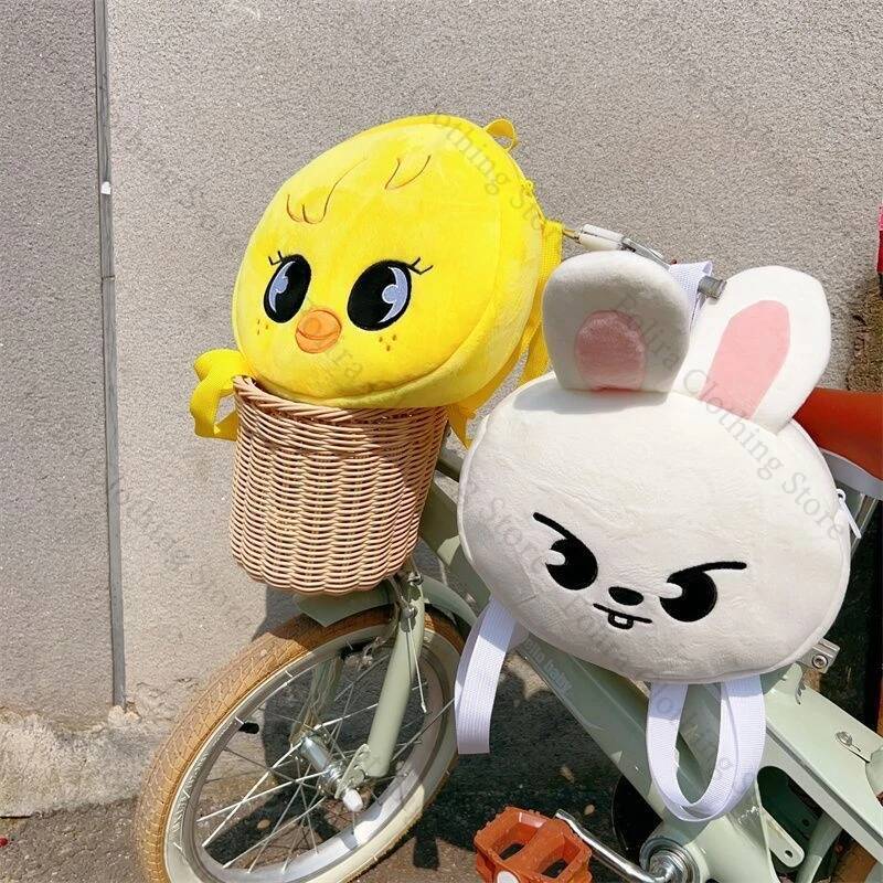Kpop Fashion Bangchan Woojin Lee Know Minho Fans Backpack Cute Kawaii Plush Birthday Gift Embroidery Design Women's Bag