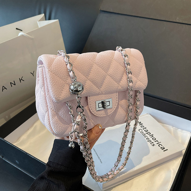 Women's Handbag Free Shipping Designer Bag Luxurious Small Fragrance Style Diamond Grid Embroidery Thread Small Square Bag Premium Chain Shoulder