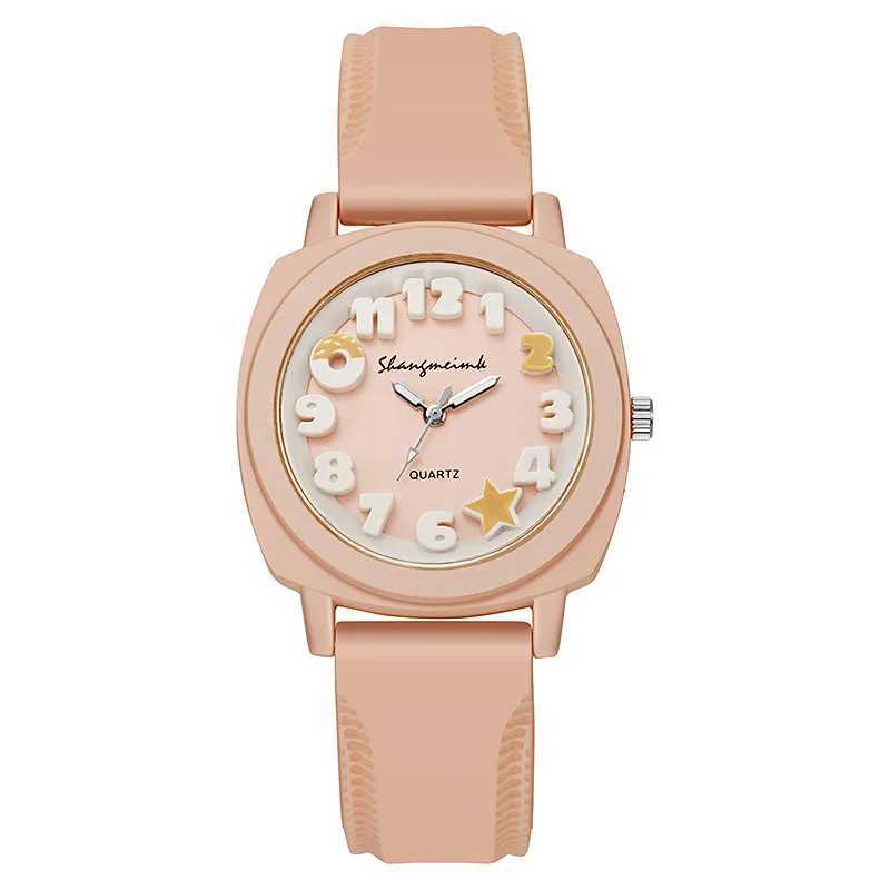 Fashion 3D Arabic Dial Women Watch Candy Color Silicone Band Square Watches XJ250527