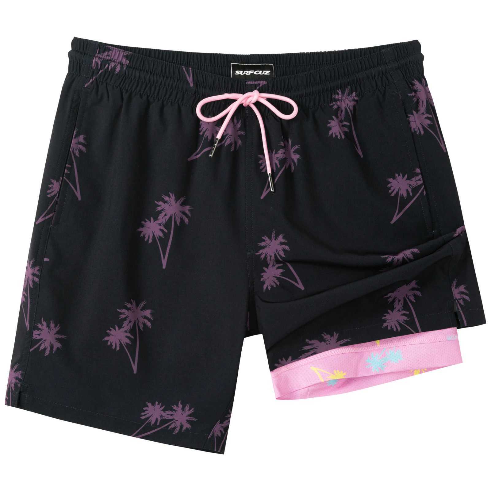 SURF CUZ Mens Swim Trunks with Compression Liner Quick Dry Swim Shorts 7 Swimming Trunks Stretch Bathing Suit Boardshorts X250528