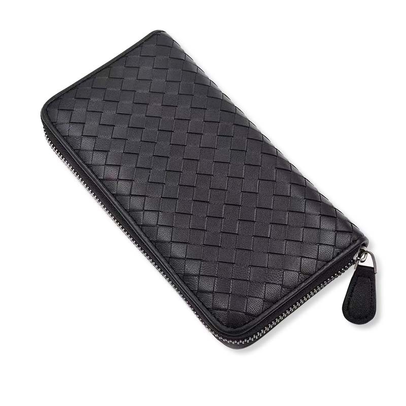 Free Shipping Designer Wallet Leather Long Handbag Sheepskin Hand Woven Large Capacity Zipper Phone Bag Card Bag Men's And Women's Classic I