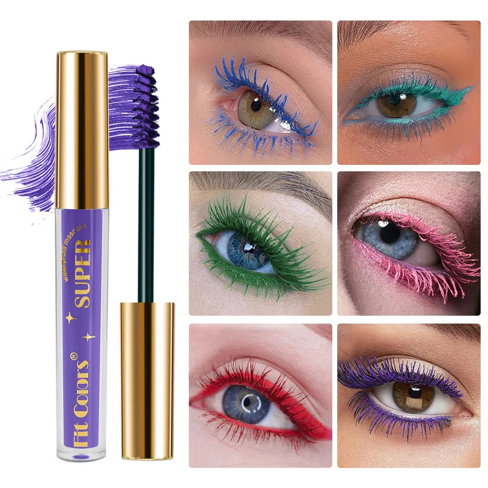 6 Color/Set Mascara Thick Curl 3D Mascara Non-smudding Stage Makeup Natural Lasting Purple White Red 250523