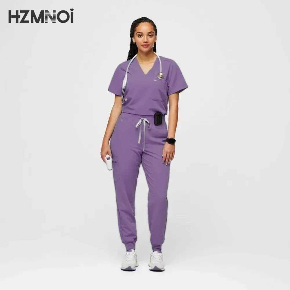 New Tops+pant Medical Uniform Surgery Scrubs Shirt Short Slve Pet Shop Doctor Nurse Nursing Uniform Set Women Workwear Scrub X250528