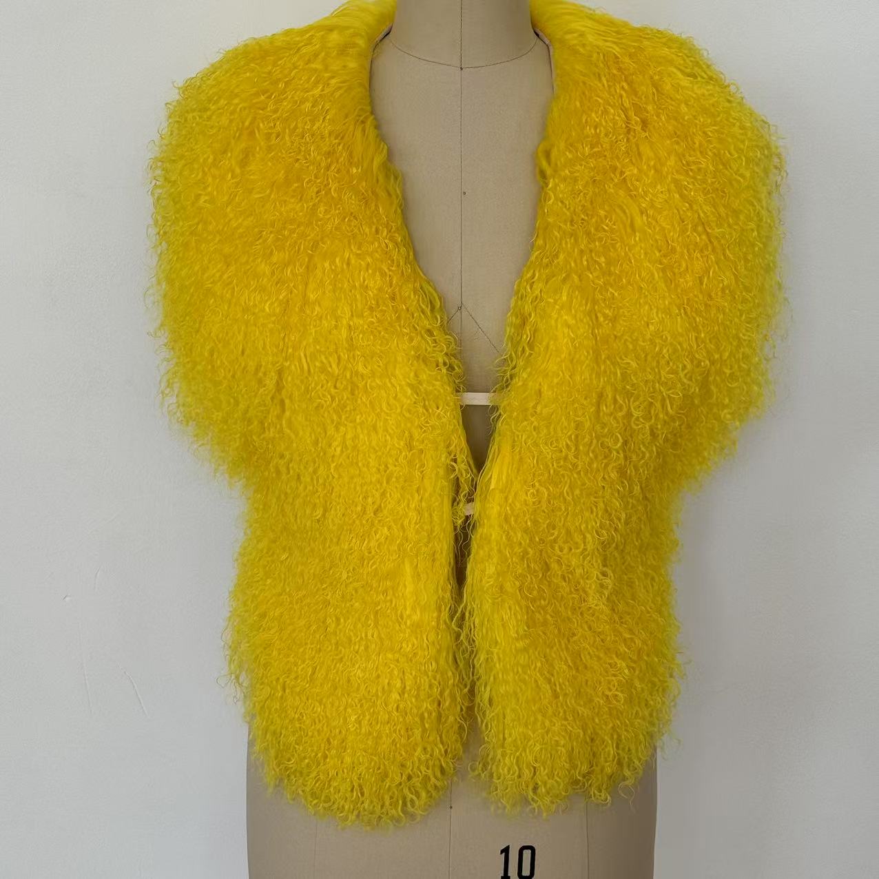 Women Mongolian Fur Waistcoat Sexy Furry Halter Backless Bandage Vest Coat 2025 Fashion Warm Outerwear Y2K Streetwear Clubwear