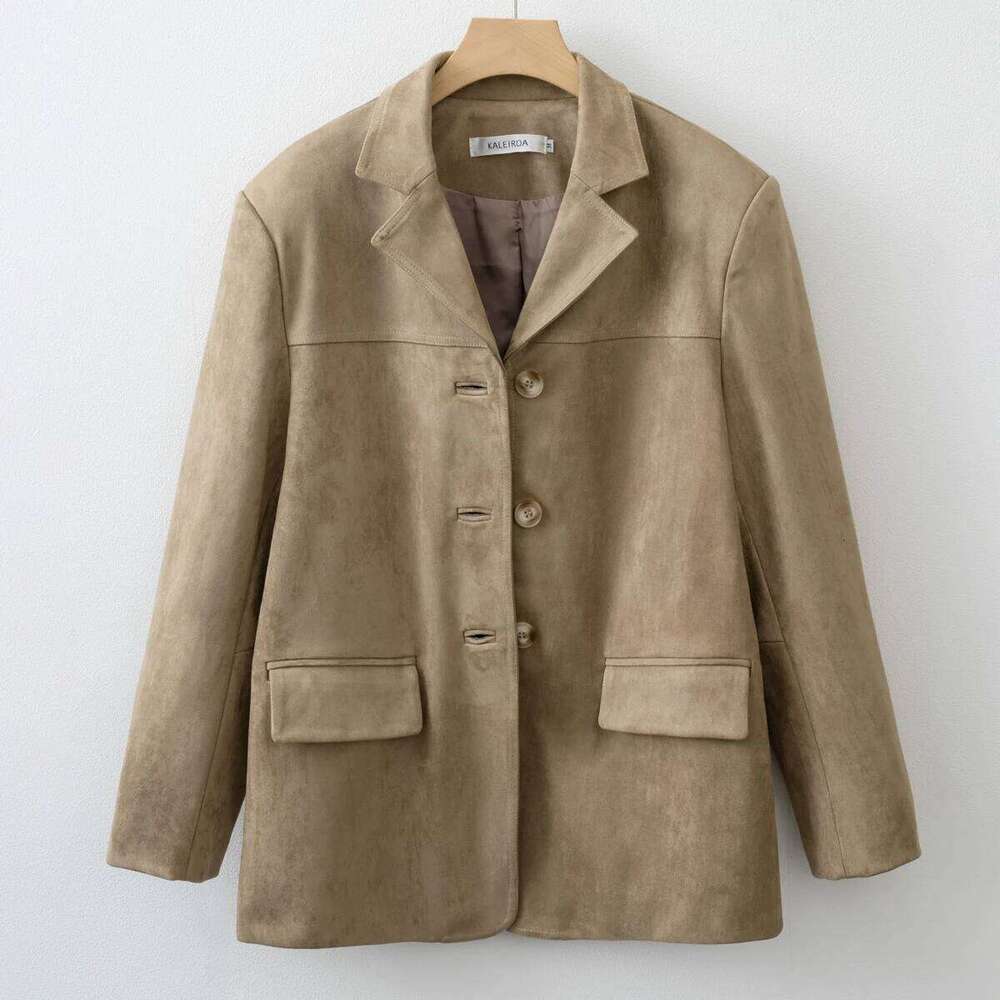 2025 Fall / Autumn Winter New Women Fashion Suede Jacket Basic Blazer