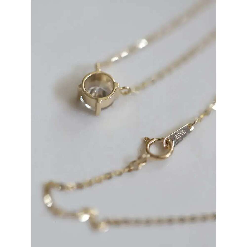 2024 Choucong Moissanite Dia Pendant Simple Fashion Jewelry Real 100% Sterling Sier 14K Gold Solitaire Gemstones Women Beach Clavicel Necklace Gift