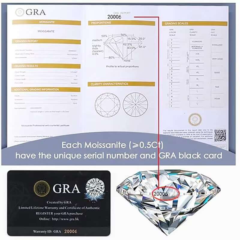 18K Gold Plated Silver Moissanite Promise Ring for Her 0.5CT-2CT D Color VVS1 Clarity Diamond Rings for Women