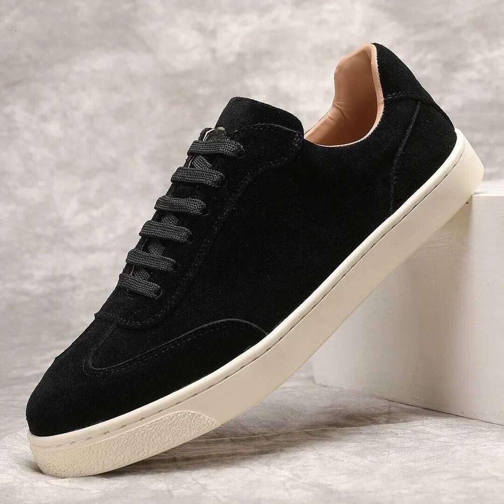 New Multicolour Suede Leather Casual Lace-Up Sneakers For Men Runway Single Autumn leisure Trainers Flat Walk Shoes