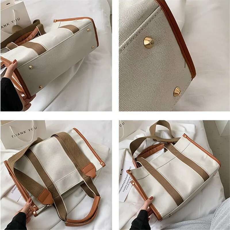 New Fashion Women's Canvas Large Capacity Casual Tote Handbag Designer Shoulder For Ladies High Quality Crossbody Bag