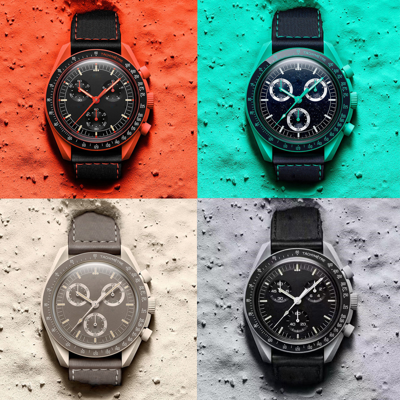Mens Watches Full Function Quarz Chronograph Watches High Quality Bioceramic Planet Moon Mens Watch 42mm Nylon Luxury Watch Limited Edition Master Wristwatches