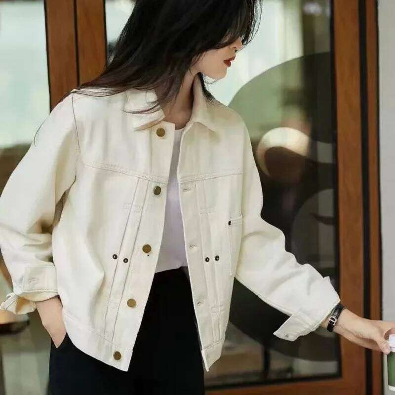 Women's Wear Korean Washed High Quality Ddenim Coat Women Spring New Vintage Long Sleeve Short Jeans Jacket Female Loose Clothes Tops T1089