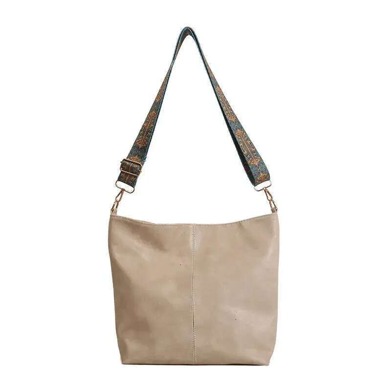 large capacity pu leather crossbody bag for women durable handheld bucket style