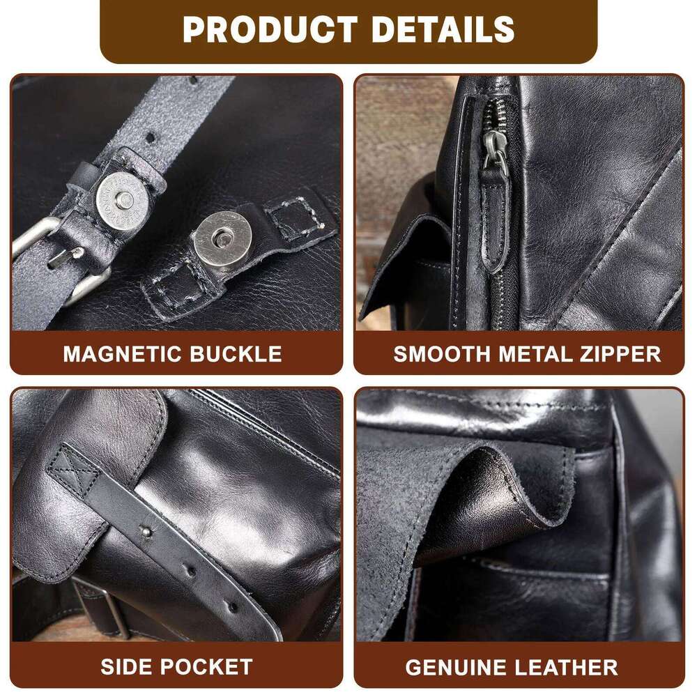 Casual Genuine Leather Men's Backpack Laptop For Men Travel Bag Top Layer Cowhide Male Backpacks Fashion Preppy Style