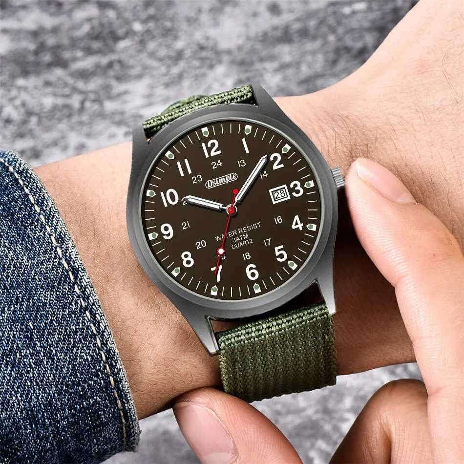 Fashion Mens Watches Luminous Hands Clock Luxury Military Sports Calendar Quartz Wristwatch Men Casual Nylon Watch Reloj Hombre XJ250527