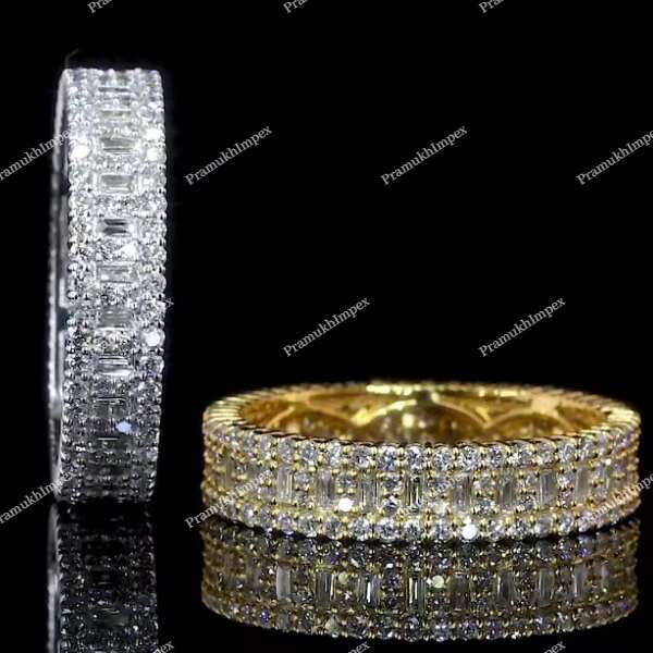 S925 Sterling Silver VVS Moissanite Diamond Customized Yellow Gold White Gold Plated Fancy Trendy Ring Best Wholesale Price