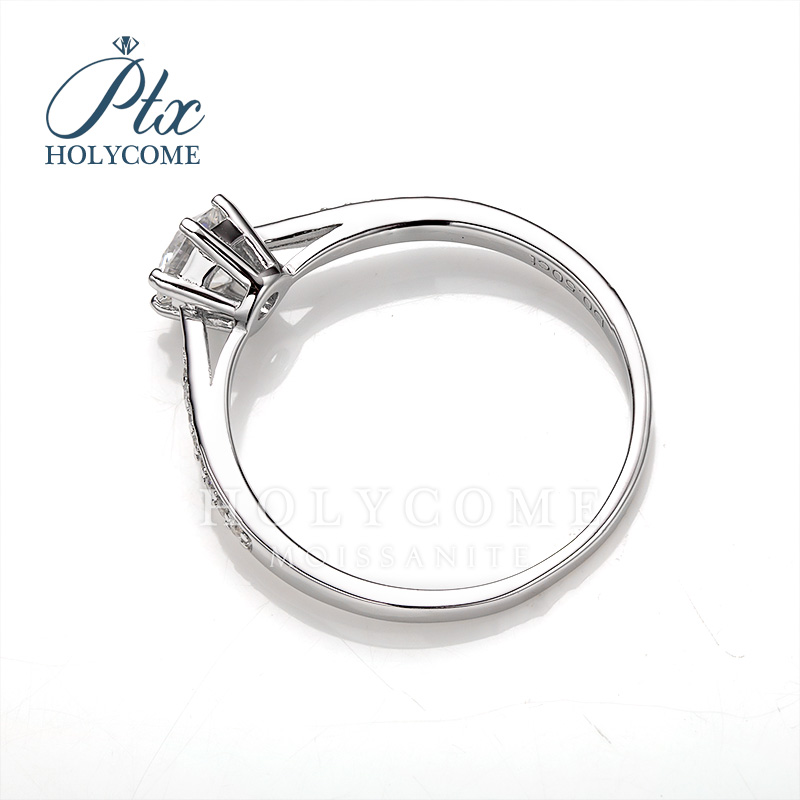 18k 14k Gold Plated Solitaire Diamond Ring 925 Sterling Silver Wedding Engagement 0.5ct D VVS Lab Grown Moissanite Diamond Jewelry Rings for Women