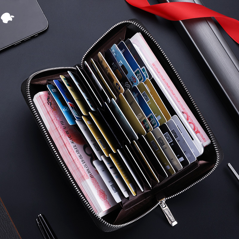Free Shipping Designer Leather Bag Men's Long Wallet Handbag Card Bag Coin Purse Fashionable Top Layer Cowhide Phone Bag