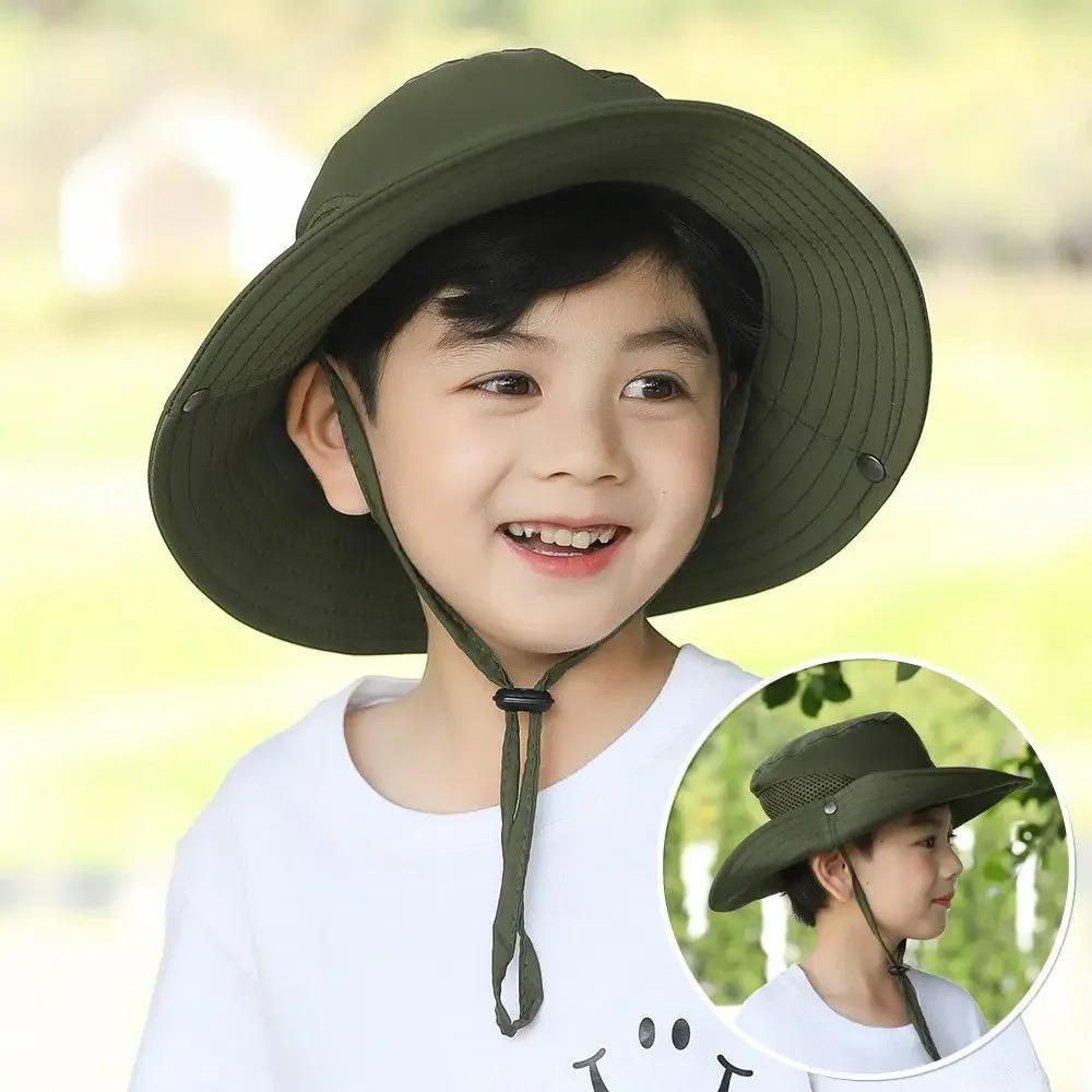 Summer Baby Sun Hat for Boys and Girls Outdoor Neck Ear Cover Anti UV Travel Hats Autumn Kids Beach Caps Bucket Cap 2-8 Years 250528