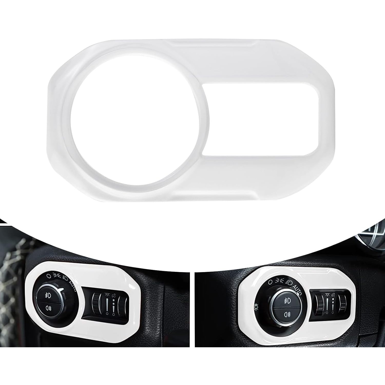 Car Headlight Lamp Switch Button Decoration Cover Trim Stickers for Jeep Wrangler JL 2018-2021, for Jeep Gladiator JT 2020-2021