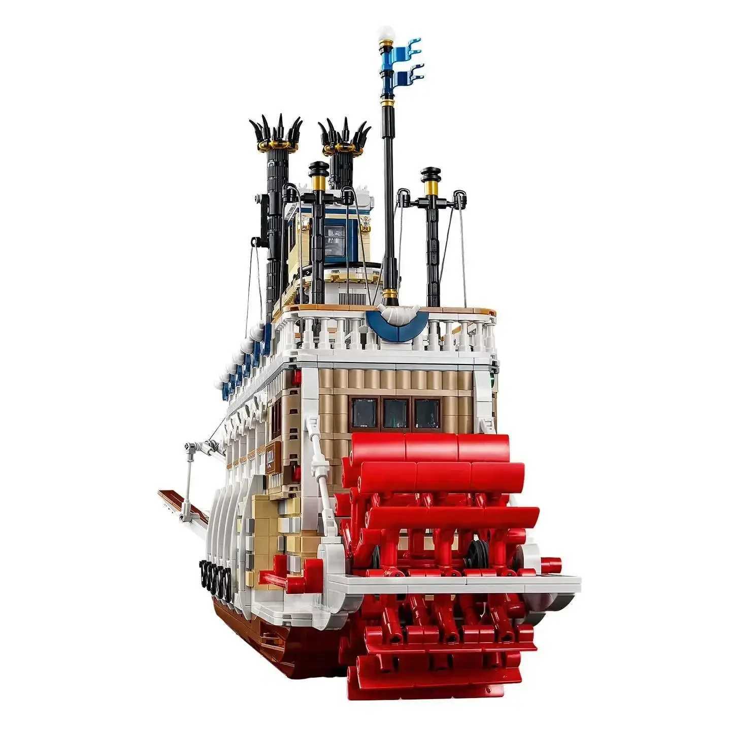 Creative River Steamboat Building Blocks Compatible 21356 Steam Ship Model Transport Assemble Bricks Toys Gift For Kid Adult Boy Z250528