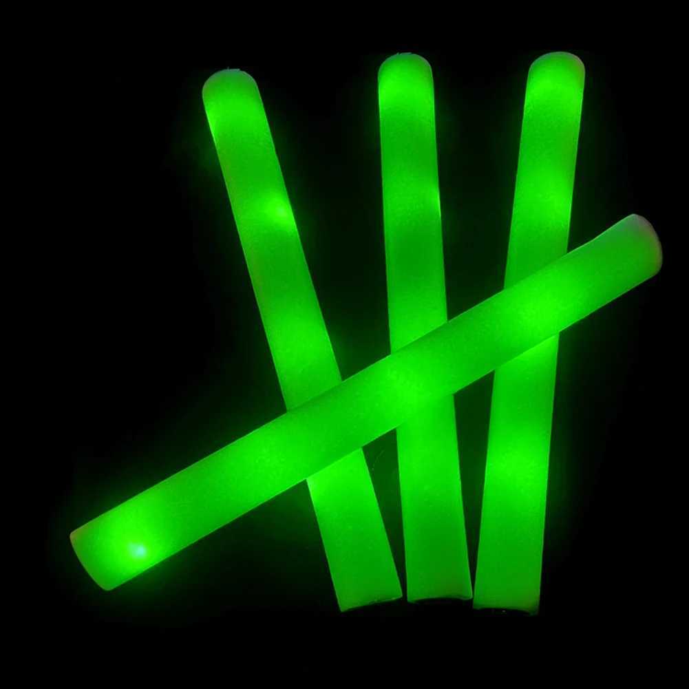 1/3/5/10/15PCS Light-Up Foam Sticks Sponge Flashing Tube Glow In The Dark Built-in Button Battery Concert Show Party Light Prop W250528