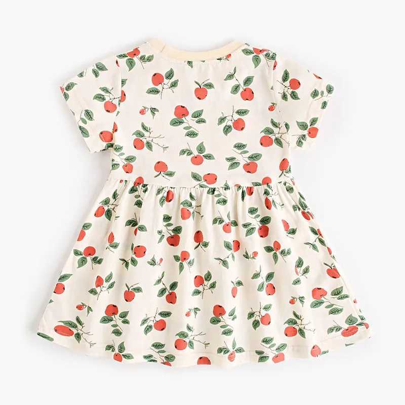 Summer Girls Dress 9M-5T Kids Cute Full Printed Clothes Children Baby Thin Short Sleeve Costume X250528