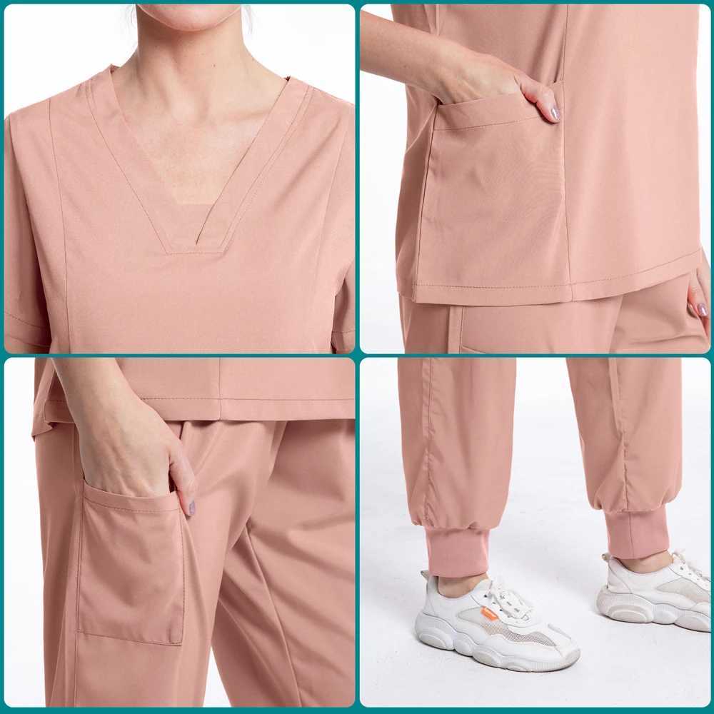 Solid Color Short Scrub Suit Nurse Uniforms Breathable Doctor Uniform for Women Medical Clothing Beauty Sn Work Set X250528