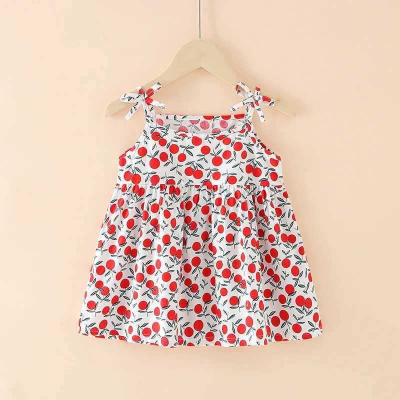 Summer Cute Girls Dress kids Girl Clothes Sleeveless Suspender Childrens Clothing Princess Print Cotton Casual Dresses X250528
