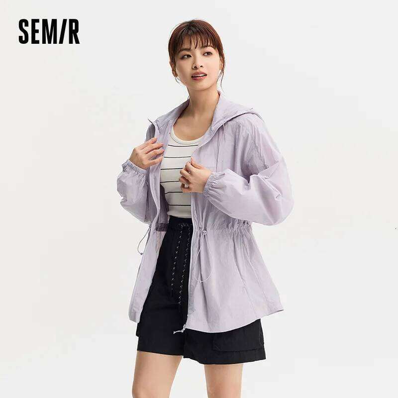 Semir Outerwear Women Mid-long Style Cool Feeling Sun Protection, Waterproof and Windproof New Summer Jacket