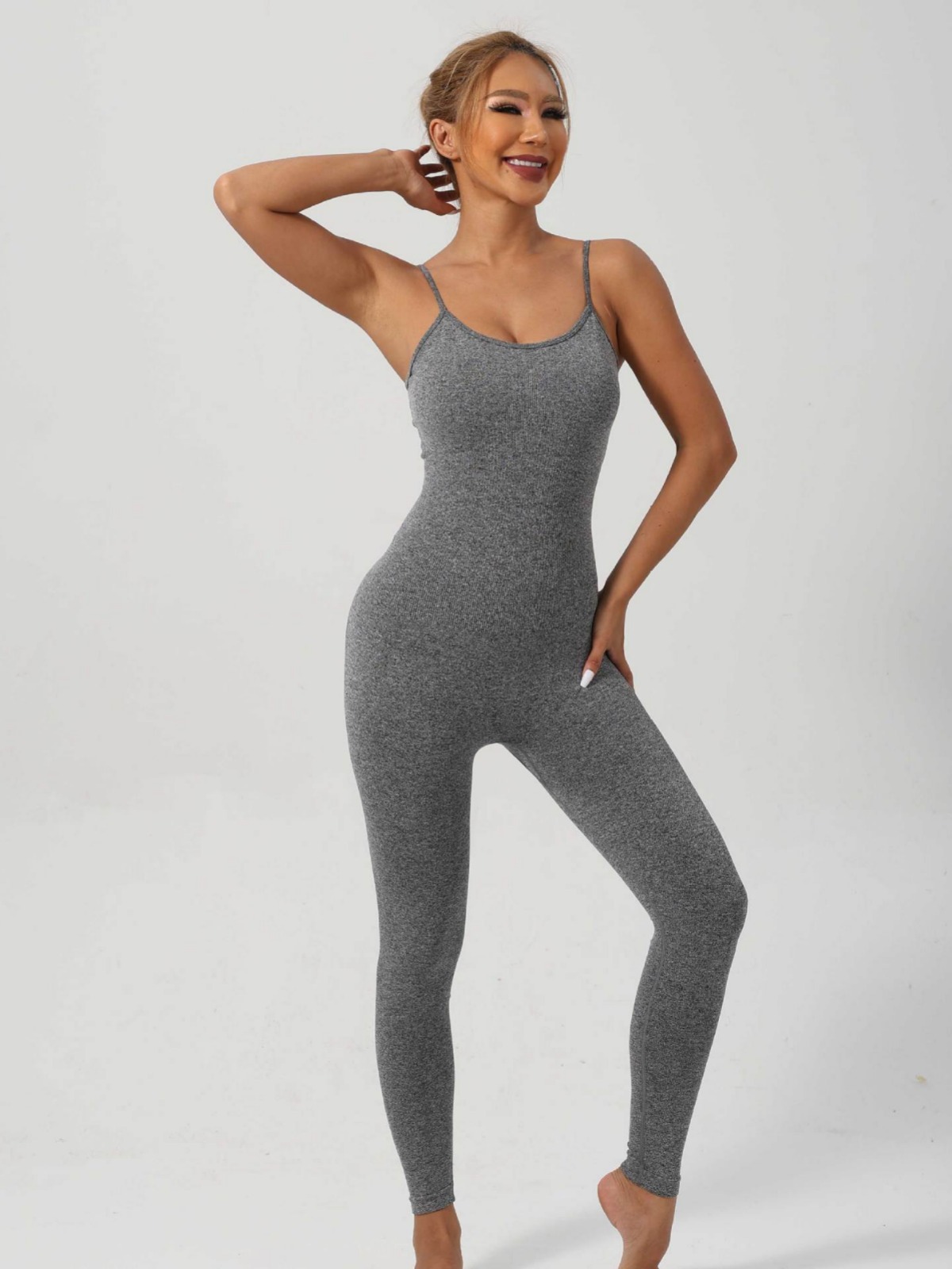 Explosion models seamless high elastic threaded pants sports back shaping jumpsuit yoga clothing / Europe and the United States new high elasticity se