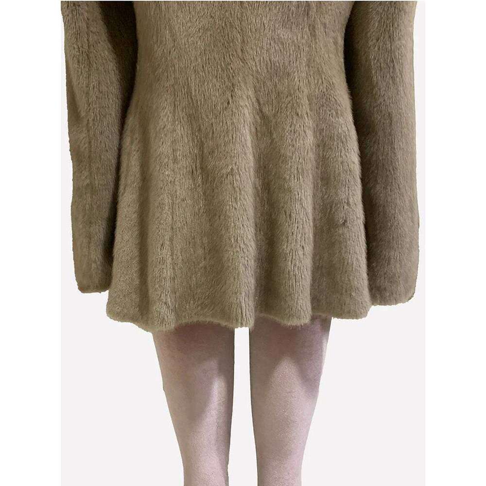 Nerazzurri Autumn Winter Elegant Chic Short Fitted Faux Fur Blazer Women Single Button Puff Sleeve Fluffy Jacket 2024