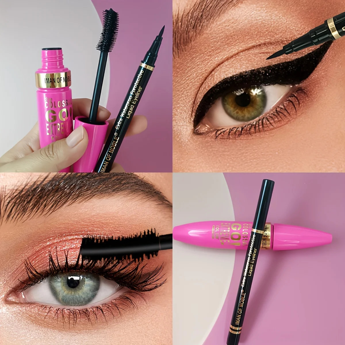 Mascara with Eyeliner Combo Black Slim Drawing Line Smooth Definition Long Lasting Waterproof Eye Makeup 2 Pcs Set 250523