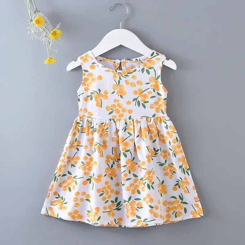 Baby Girls Summer Dress Sleeveless Cute Print Childrens Dresses Cotton Toddler Kids Party Sundress Clothes Baby Clothing Skirts X250528