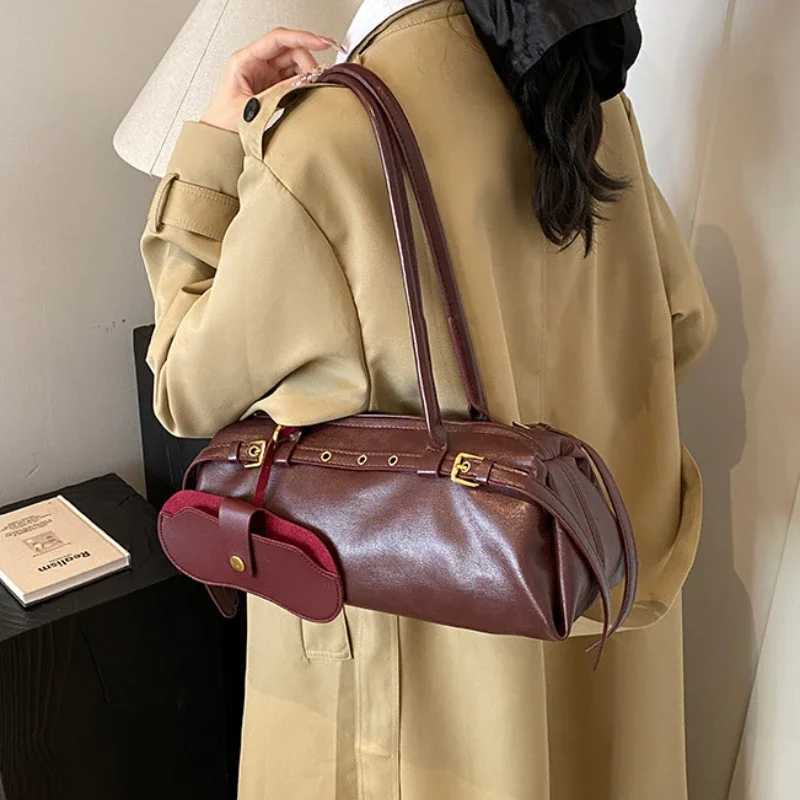 Buckle Decoration Fashion PU Shoulder Bag Solid Large Capacity All-match Handbags Purse 2025 Hot Sale Bags for Women Bolsa Mujer Y250528