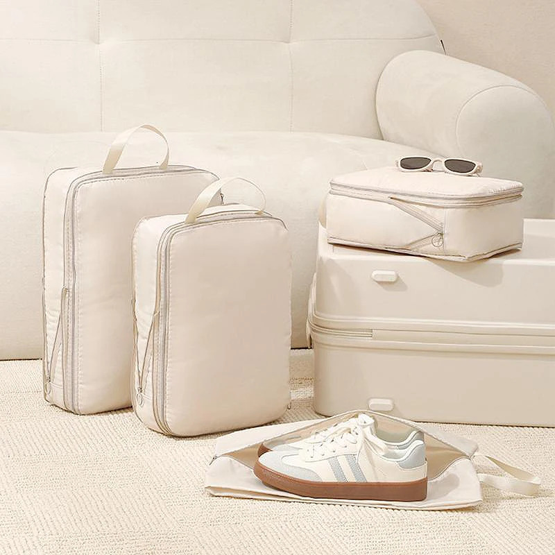 4Pcs Travel Storage Bag Travel Compression Bag Luggage Organizer Travel Pouch Packing Cubes for Travel Bag Organizer 250526