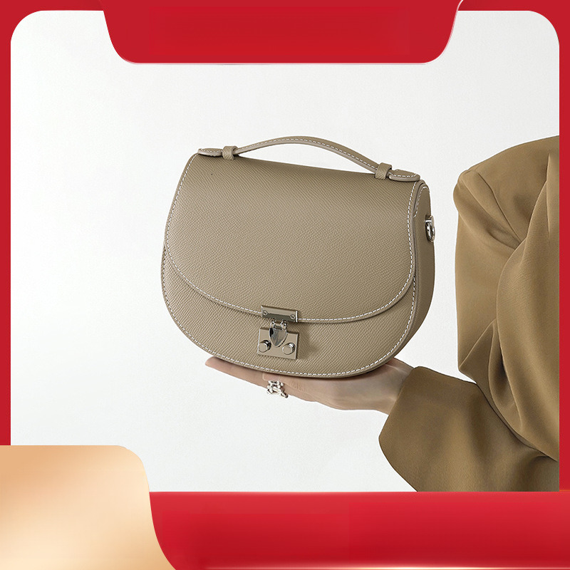 Top Brand Quality New Style 2025 Spring New Leather Women's Bag Simple Style Cowhide Handbag Niche Design Crossbody Bag Women's Bag New Free