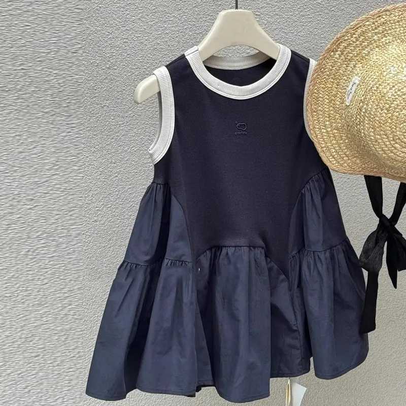Girls Casual Dresses Sleeveless Casual Patchwork Dress Toddler Girl Clothes for 2 To 6 Years Princess Dress for Girls X250528