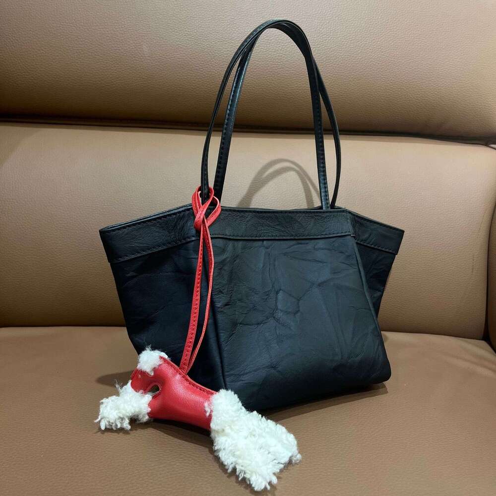 Christmas New Niche Genuine Leather Lamb Wool Puppy Plush Pendant Spring Festival Fashion Women's Bag Decoration