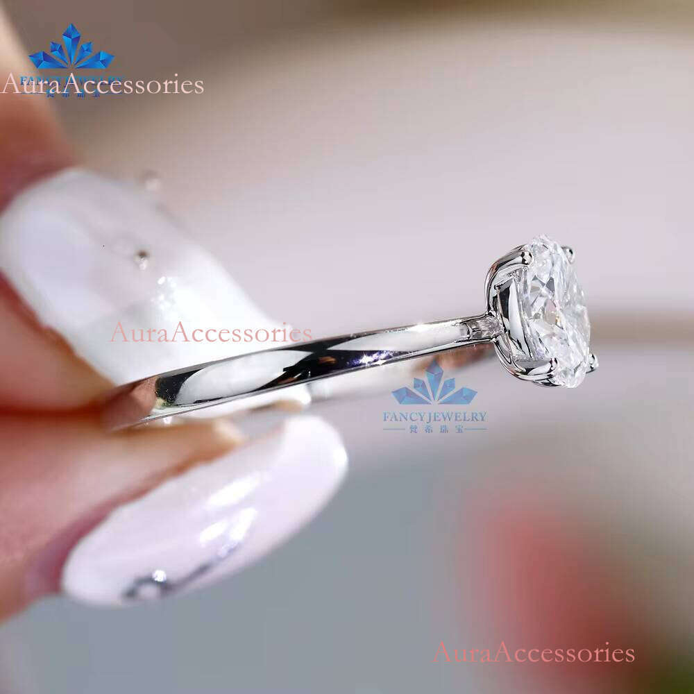 2025 High Quality 14K White Gold Lab Grown Dia Ring Oval Cut 1CT 2CT Engagement Wedding Jewelry From CVD HPHT IGI