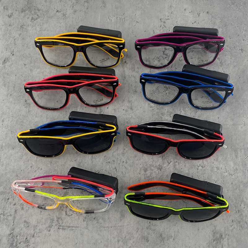 Wireless LED Glasses Party Light Up Glasses Neon Party Flashing Glasses EL Wire Glowing Glow Sunglasses Bright Light Supplies W250528