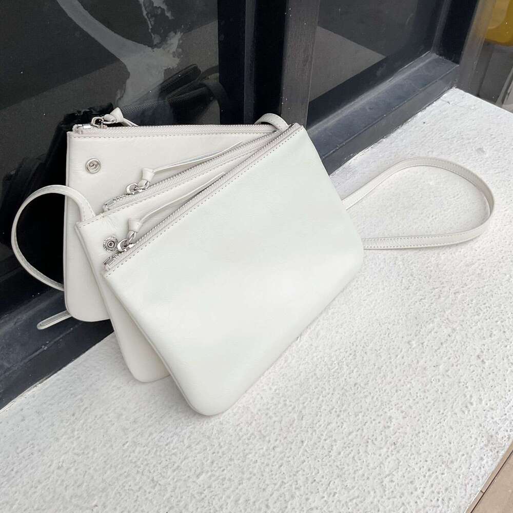 2023 New Multi-layer Personality Crossbody Simple Single Shoulder Niche Design Genuine Leather Women's Bag