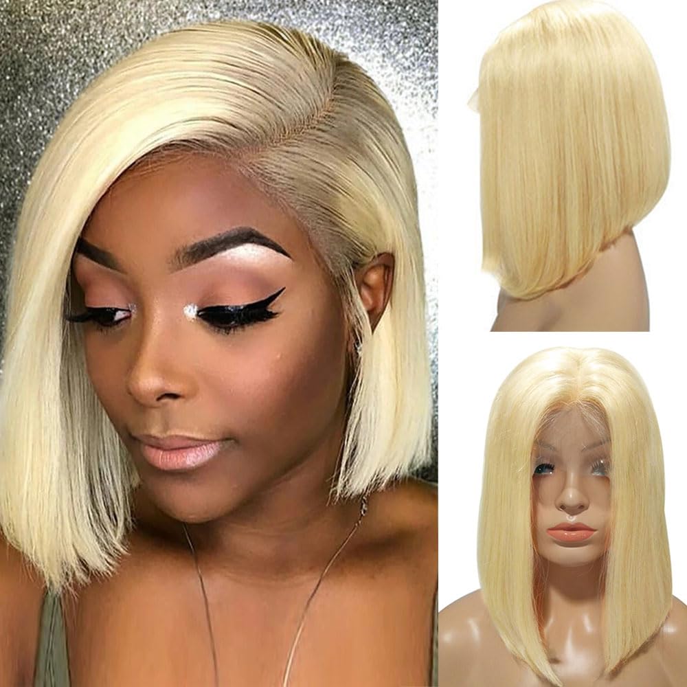 Red Bob Hair Wig Simulation Human Hair Wear and Go Glueless Wig 150 Density Loose Straight Wigs 13X4 Short Bob Transparent Lace Closure Wigs Brazilian