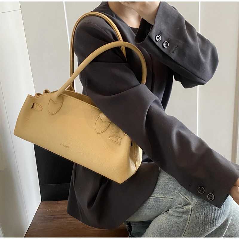 Korean Niche Womens Large Capacity 2025 New Fashion Lychee Pattern Handbag Shoulder Bag High-end Trend Underarm Bag Y250528