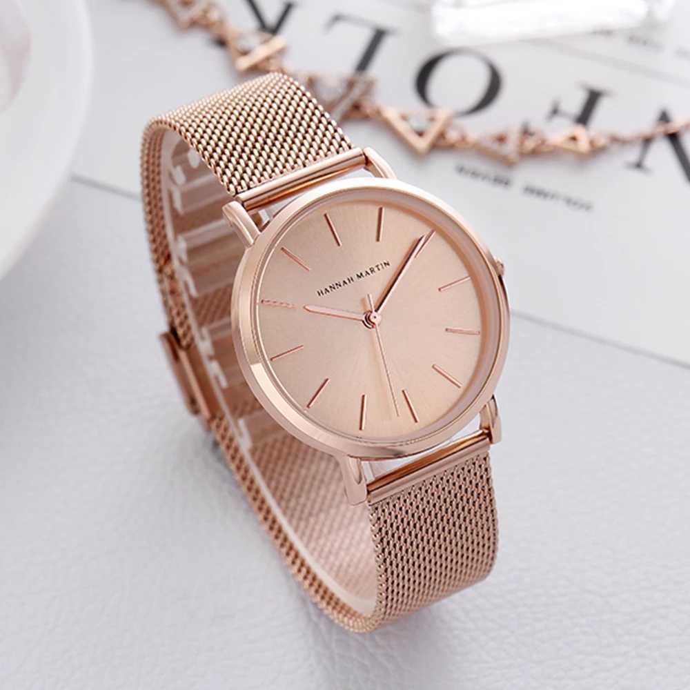 Hannah Martin Luxury Brand Quartz Watch Life Waterproof Women Watch Fashion Women Classic Simple Design Clock Gifts Womens Watch XJ250527