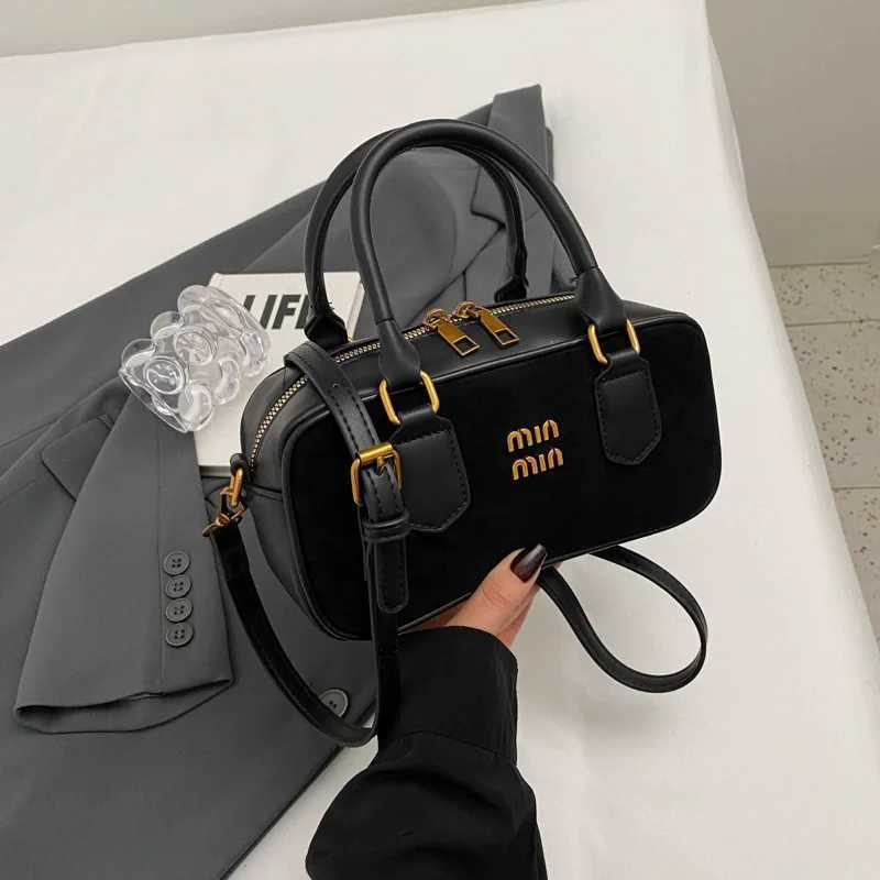 Texture Matte Frosted Bowling Bags Small Square Bag Womens Handbags Purses New Luxury Shoulder Crossbody Bags Mini Boston Packs Y250528
