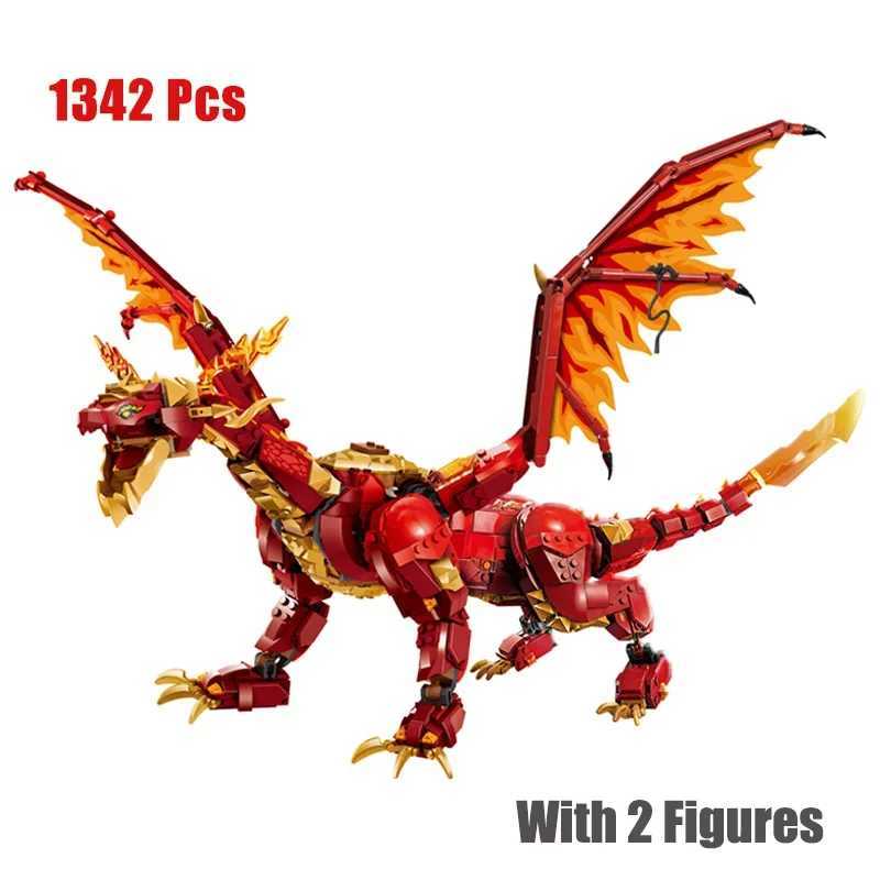 2025 MOC Ninja Series 1342pcs Migh Source Dragon of Motion Creative Building Block Toy Ornaments Childrens Toys Gift Free shipping