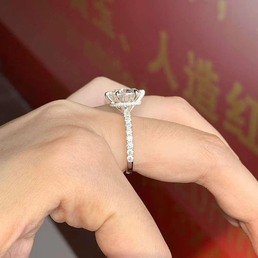 5ct Gold Ring D Color 10K Diamond Lab Moissnaite Rings Real Gold Engagement Band Eternity Ring